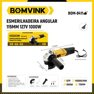 110V Esmerilhadeira Angular Lixadeira 1000w 115mm 11000rpm