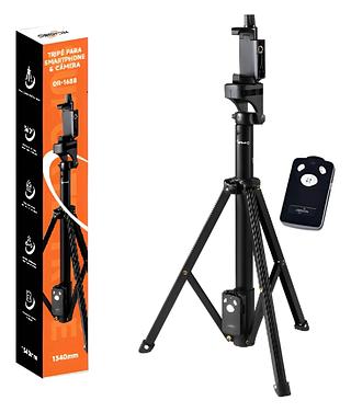 Tripé Profissional Camera Celular 1,34m Controle Bluetooth Preto
