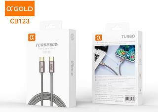 Cabo de Carregador Turbo 60W Duplo USB-c / USB 2 Em 1 Tipo C Para Tipo C / USB Original