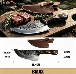 28.4CM Faca De Caça Grande Churrasco Modelo Luxo Fulltang Inox—BMAX