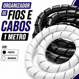 Organizador de Fios e Cabos Espiral 10mm 1 Metro Protetor Esconde Organiza Cabos