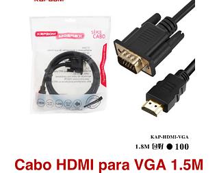 Cabo Hdmi Macho Para Vga Macho 1.5 PC/ TV