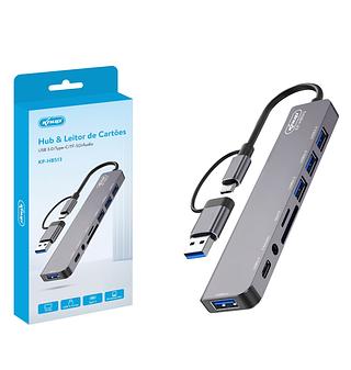 8-Em-2 USB A E C Hub Type-Docking Station Adaptador Multiporta 3.0 Transferência Rápida De Dados Leitor De Cartão SD TF