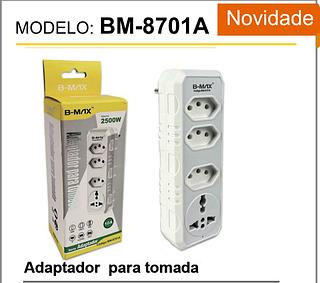Adaptador para tomada，4tomadas 10A/2500w cor Branco