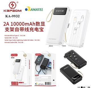 Carregador portátil 10000 mAh Power Bank bateria externa Universal origina com visor