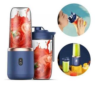 Kit2 ￼400ML Espremedor Elétrico Mini Liquidificador Portátil 6 Lâminas De Suco De Alimentos Misturador