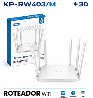 Roteador Wifi 2.4ghz 300mbps Com 6 Antenas Knup - Kp-rw403/m