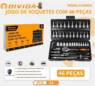 JOGO DE SOQUETES COM 46PEÇAS