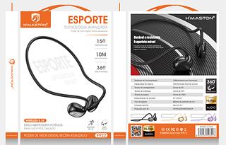 ￼Fone Bluetooth Sem Fio Esportivo Corrida 5.3 Condução Óssea Fone De Ouvido Bluetooth esportivo