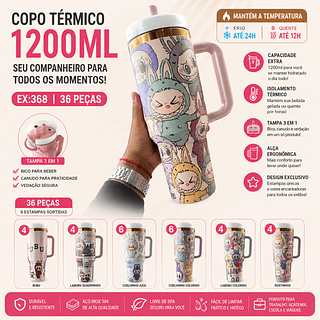 ￼Copo LABUBU Térmico com Canudo 1.2L Inox 1200mL Garrafa com Protetor de Canudo Florido Personalizado Floral