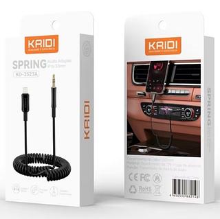 Cabo adaptador de Áudio Lightning iPhone para P2 Fone Mola Espiral KAIDI KD-2523A
