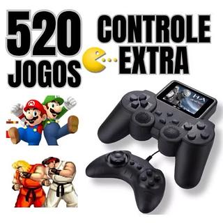 Controle console de Vídeo S10 Game 520 Em 1 Games Retro - Console Com 520 Jogos