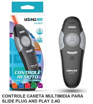 PPT、Controle Laser Bluetooth Apresentador De Slides Le-7677