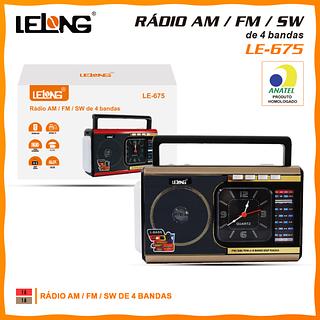 ￼Rádio Am Fm Antigo Retrô Bluetooth Pen Drive Recarregável Lelong LE-675