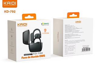 Fone de Ouvido Sem fio Bluetooth TWS Bateria de Longa Duração Kaidi KD-792 Treino Academia Correr