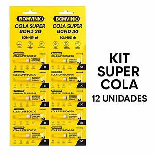 KIT 12 COLAS SUPER COLA 3G – CARTELA COM 12 UNIDADES COLA COM 3G
