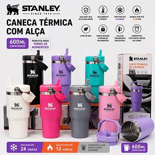 garrafa termica 600ml Com palha marca stanley