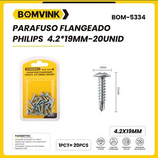 PARAFUSO FLANGEADO PHILIPS 4.2*19MM-20UNID