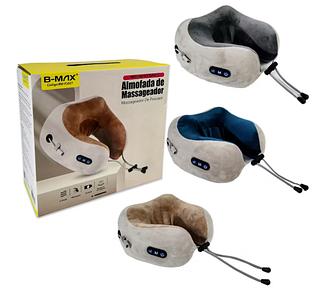 ￼Almofada Massageadora Pescoço e Lombar Travesseiro Massageador Massagem Relaxante Recarregável - BM-F1027