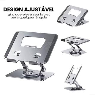 ￼Suporte iPad Totalmente Alumínio de Mesa Base Rotatória Ajustável Dobrável 360º Para Tablets Mac