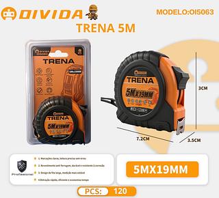 ￼Trena 5 Metros Profissional Fita Aço Carbono Alta Precisão Resistente E Anti-Impacto Qualidade