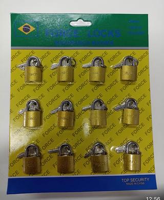 20mm Cartela Com 12 Cadeado Importado