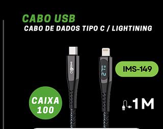 Cabo Carregador Lightning Imenso-149 Turbo Para Ios+typec 1m original 100%