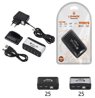 Hub Usb 2.0 7 Portas Com Fonte—LEHMOX