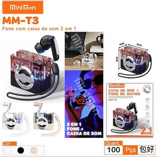 ￼Fone de Ouvido e Caixa de Som 2 em 1 com Bluetooth em formato de Câmera Com Qualidade