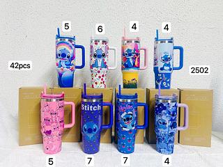 Copo Garrafa Térmica 1200ml Stitch Fofo Disney Bebidas Quentes e Frias Resistente e liso