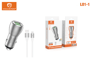 Carregador de Celular para Carro 2 Usb 4.8A Carregador Veicular com Cabo V8