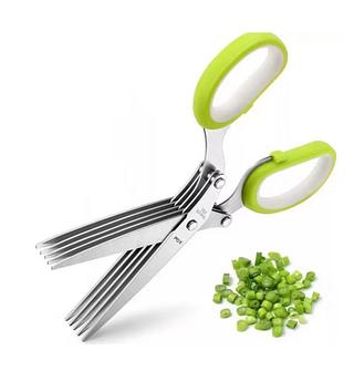 ￼Tesoura Culinária de Picotar Alimentos, temperos e papel com 5 lâminas, Tesoura 5 Lâminas, Tesoura de cozinha moderna