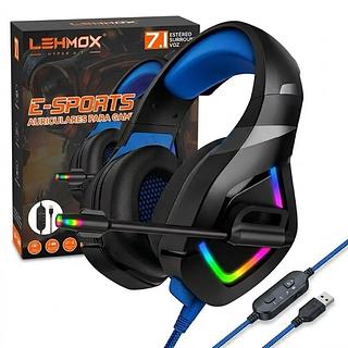 ￼Fone de Ouvido Headset Gamer Profissional Com Mute e Volume 7.1 RGB Com Fio USB Console PC Notebook