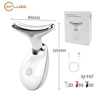 ￼Massageador De Pescoço e Rosto LED Vibração Fototerapia Para Rejuvenescer Firmeza Anti-Rugas