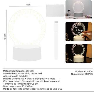 LÂMPADA DE MESA CORAÇÃO ，3D sensível ao toque