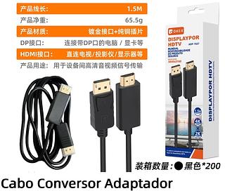 ￼Cabo Displayport Para Hdmi 4k 1,8m Adaptador Pc Tv Note