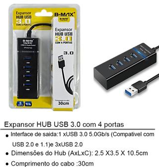 ￼Hub Usb 3.0 4 Portas Expansor Rápido 5 Gbps Alta Velocidade