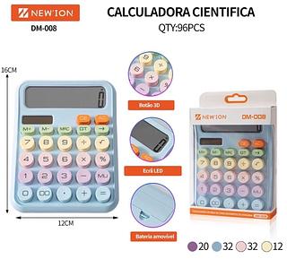 Calculadora De Planilha Alfanumérica Colorida De 12 Dígitos Cor Azul-celeste