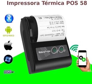 Mini Impressora Portátil Bluetooth Térmica 58mm Android—