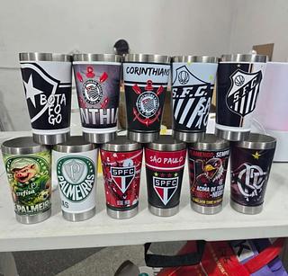 Copo temica 473ml Envio apenas estampa e time sortido