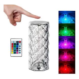 ￼Luminária Candeeiro Lâmpada De Mesa De Cristal 16Cores Touch Ajustável Carregador USB