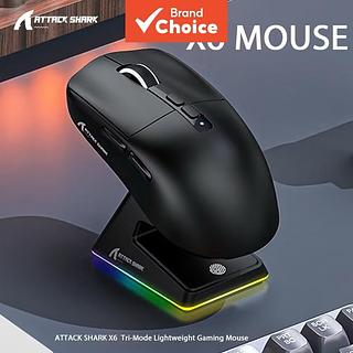 ￼ Mouse Gamer Sem Fio Original Attack Shark X11 com Adesivo, Bluetooth, USB, Preto e Branco, 3 em 1