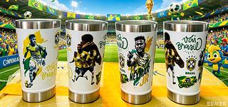 Copo temica 473ml Envio apenas estampa e Neymar Brasil com tampa