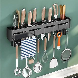 Suporte Para Armazenamento de Facas com Ganchos Para Talheres Utensílios de Cozinha（50*10*6cm）
