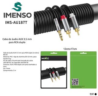 ￼Cabo Imenso Original RCA Estéreo P2 2m IMS-AU187D