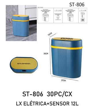 12L Lixeira Automática Inteligente com Sensor, Fácil de Abrir, Lixeira Doméstica de Toque
