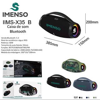 Boombox Caixa de Som Imenso Bluetooth 60W Extra Bass TWS