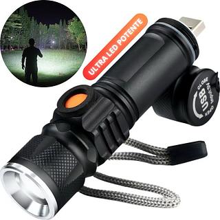 Mini Lanterna Tática Com Zoom Led Profissional Usb 515