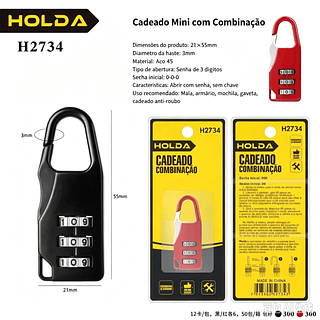 Cadeado de Segurança com Senha Personalizado