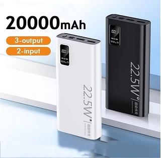 Carregador Portátil Turbo Power Bank 20000mah 22.5W Carregamento Rápido Com Tela Lcd